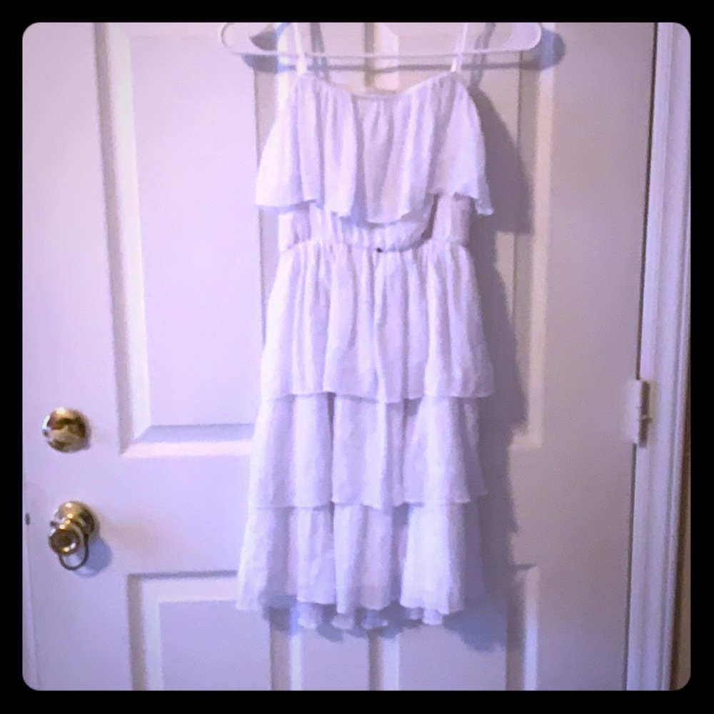 Strapless white dress